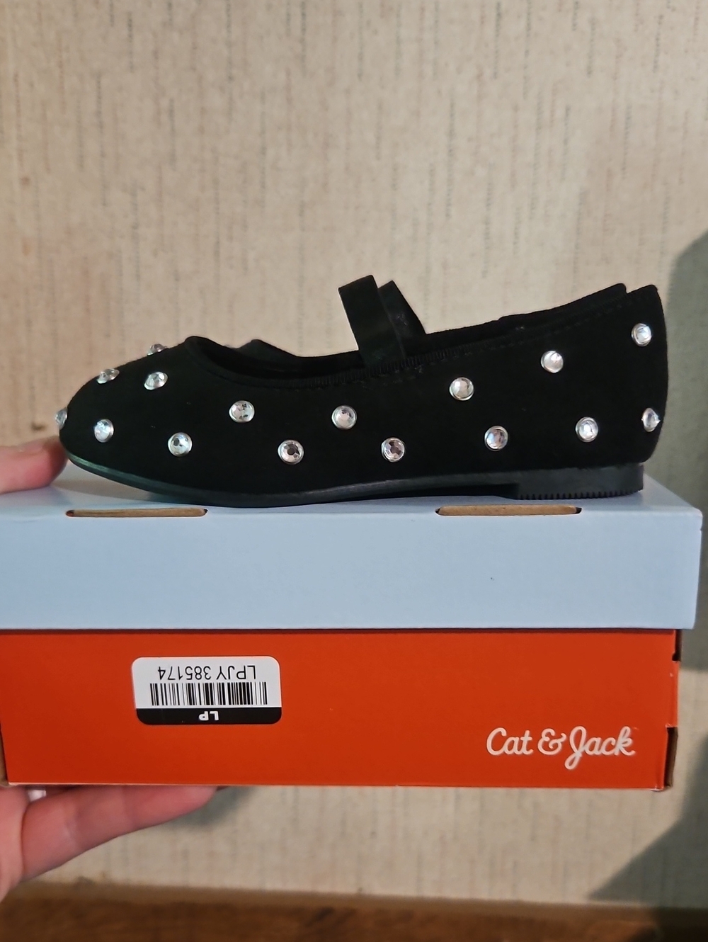Cat & Jack Toddler Girls Trina Flats: Black: New In Box: Size 7